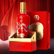 五粮液股份 福禄寿禧中国红 浓香型白酒 52度 500ml 单瓶装