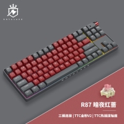 御斧 (Royal Axe) R87三模机械键盘 无线蓝牙 热插拔 游戏办公键盘 87配列 PBT球帽 TTC金粉轴V2 暗夜红蔷