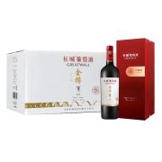 长城 金樽 珍藏赤霞珠干红葡萄酒 礼盒 750ml*6瓶 整箱装（含礼品袋）