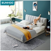 SUNHOO 双虎-全屋家具 双虎家私 RC029B北欧布艺储物高箱床 1.5米