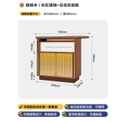 木邻尽欢岛台实木岩板吧台柜家用吧桌客厅收纳柜酒柜多功能餐边柜储物柜小户型吧台桌 长虹玻璃+云朵灰岩板