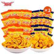 京东极速版：爱尚 咪咪虾条  虾味+蟹味*2袋【40包】