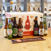 Easycheers精酿啤酒组合礼盒整箱 混合酒吧Ipa果味白啤黑啤 进口比利时德国国产 青岛趣饮 多国24支装 +吧台垫
