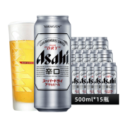 PLUS会员：Asahi 朝日啤酒 超爽生啤酒 500ml*15罐