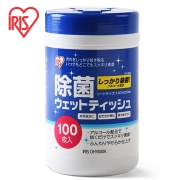 爱丽思IRIS 酒精湿巾100片 除菌湿纸巾擦拭沙尘 免洗手酒精棉片桶装