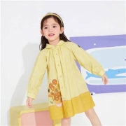 巴拉巴拉 女童 春秋纯棉印花拼色连衣裙 90-100cm