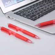 晨光(M&G)文具0.5mm红色中性笔 按动子弹头签字笔 精英系列E01商务办公水笔 12支/盒AGP89703