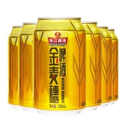 有券的上:珠江啤酒 10度金麦穗啤酒 330ml*6听*1件