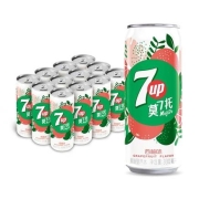 京东极速版、PLUS会员:七喜可乐 7UP 莫七托细长罐 西柚味 碳酸饮料 330ml*12罐*2件