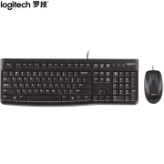 罗技（Logitech）MK120 键鼠套装 有线键鼠套装 办公键鼠套装 电脑键盘 USB即插即用 全尺寸 黑色