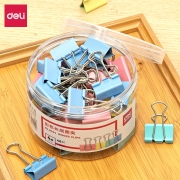 得力(deli)48只25mm彩色长尾夹票夹文件夹 4#金属燕尾夹票据夹子 办公用品 8554
