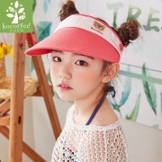 KK树儿童太阳帽空顶帽防晒帽春夏男女童帽子宝宝遮阳帽太阳帽潮 玫红粉升级版 M（50-54cm)建议3-8岁