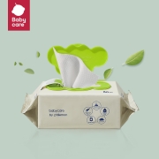 babycare婴儿手口湿巾 新生儿湿纸巾 宝宝带盖抽纸擦脸棉湿巾  成人可用 3150绿盖湿巾 80抽-1包