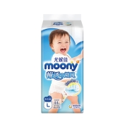 官方尤妮佳moony畅透裤型纸尿裤L44片男女通用日本进口尿不湿