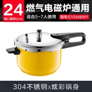 苏泊尔 SUPOR 悦目系列304不锈钢7.0L压力锅24cm高压锅奈彩米色燃气电磁炉通用EY24ABW1