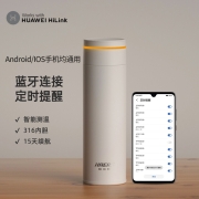 哈尔斯 （HAERS）智能保温杯男女士316不锈钢智能感温便携泡茶杯  500ML月光白（支持 HUAWEI HiLink）