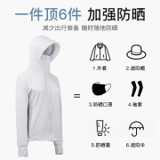 SupFire 防晒衣防晒面罩遮阳帽一体防晒服女轻薄长袖防晒衫遮阳透气防晒服 【带帽檐+脸部防晒】