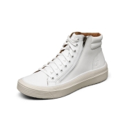 skechers斯凯奇男士高帮潮鞋板鞋时尚侧拉链街拍小白鞋210134 白色 40