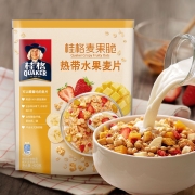 桂格（QUAKER）热带水果味燕麦片420克 麦果脆系列 早餐烘焙麦片 健身谷物