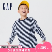 【碳素软磨】Gap男童纯棉长袖T恤754574 秋季2022新款童装打底衫