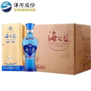 洋河白酒海之蓝42度375ml*6瓶整箱装绵柔浓香型