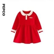 PEPCO 小猪班纳 套装2022秋装新款儿童针织长袖连衣裙小童女童裙子可爱潮