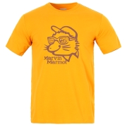 土拨鼠（Marmot）春夏新款男户外运动印花圆领排汗棉感短袖棉质T恤 金黄色 8995 M 欧码偏大