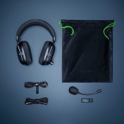 雷蛇（Razer） 旋风黑鲨头戴式电竞游戏耳机耳麦通讯麦克风7.1环绕声降噪吃鸡辨位 旋风黑鲨V2专业版（USB无线）