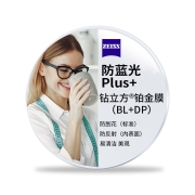 PLUS会员：ZEISS 蔡司 泽锐 钻立方防蓝光Plus铂金膜2片 1.56折射率