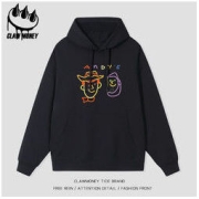 CLAW MONEY 动画涂鸦潮牌连帽卫衣男女春秋冬上衣加绒厚设计感上衣