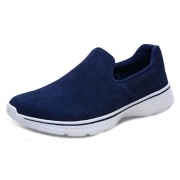 Skechers斯凯奇健步鞋男轻质皮革一脚套休闲跑步鞋5416723 海军蓝色/灰色 42