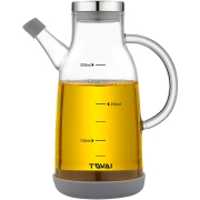 华派(TQVAI）高硼硅玻璃油壶350ml 304不锈钢盖油瓶 刻度防漏耐热油瓶 家用酱醋调料瓶香油瓶 YUB350