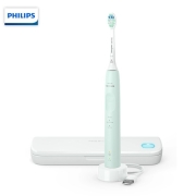 飞利浦（PHILIPS） 电动牙刷 成人声波震动牙刷 健康护龈系列 变压感应 带紫外线杀菌牙刷盒 3种模式 6倍清除牙菌斑 绿色HX3697/25