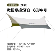牧高笛（MOBIGARDEN）天幕 户外露营聚会便携凉棚凉亭大空间六角天幕帐篷 橄榄绿-象牙白440X440X210CM