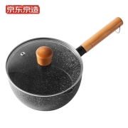 京东京造 日式麦饭石不粘锅雪平锅儿童辅食锅 汤锅 奶锅18cm带盖