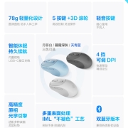 联想（Lenovo）小新无线蓝牙鼠标Plus 月慕白 人体工学设计商务办公轻音便携 华为小米戴尔华硕苹果通用