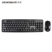吉选（GESOBYTE）KM810UU 有线键盘鼠标套装 办公键鼠套装 USB键盘低噪音 电脑笔记本通用 104键 黑色