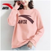 ANTA 安踏 卫衣女官网旗舰2022秋季圆领潮流套头衫宽松打底休闲运动长袖