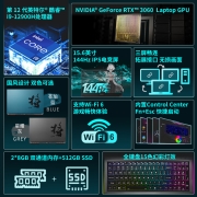 七彩虹（Colorful）将星X15-AT15.6英寸高性能电竞轻薄游戏笔记本电脑((i9-12900H RTX3060 16G 512G 144Hz )