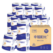 有券的上:幸福阳光 卷纸 经典系列 4层加厚130克27卷有芯卷筒纸*2件