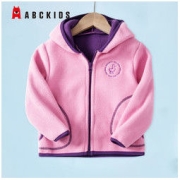 ABCKIDS 女童外套春秋连帽摇粒绒2022冬季新款儿童男外套加绒保暖