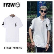 FYZW翻领战马刺绣POLO衫男T恤夏季潮牌休闲修身百搭男装上衣服