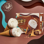 PLUS会员！WALL'S 和路雪 可爱多甜筒特牛乳冰淇淋玫瑰花 熔岩可可口味 71g*4支