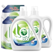 威露士抗菌有氧洗衣液套装18.5斤 除菌除螨（3L瓶装x1、2.25L瓶装x1、2L袋装洗衣液x2）机洗手洗 杀菌率达99%