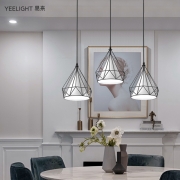 Yeelight易来 吊灯餐厅灯具 现代简约创意餐厅loft酒吧台 灯具套餐客厅灯餐灯铁艺三头吊灯 凌蔓