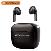 山水（SANSUI）TW69 蓝牙耳机 真无线降噪运动 双耳入耳游戏音乐耳机 适用苹果安卓小米通用手机 黑色