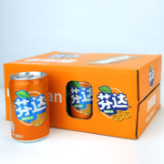 Fanta 芬达 Mini 橙味汽水 迷你摩登罐 碳酸饮料 200ml*12罐 整箱装