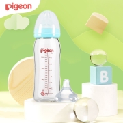 贝亲(Pigeon)宽口径玻璃奶瓶奶嘴套装 婴儿奶瓶240ml+自然实感婴儿奶嘴(L码+LL码) Y型口奶嘴 PL337172元