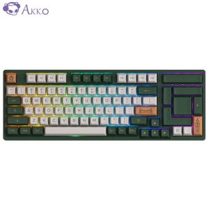 AKKO 3098S 机械键盘 有线键盘 游戏办公键盘 热插拔 RGB光 PBT键帽 俄罗斯方块 伦敦绿 CS银轴