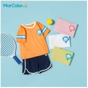 MarColor 马卡乐 森马旗下-马卡乐童装夏季男女童套装撞色条纹印花T恤